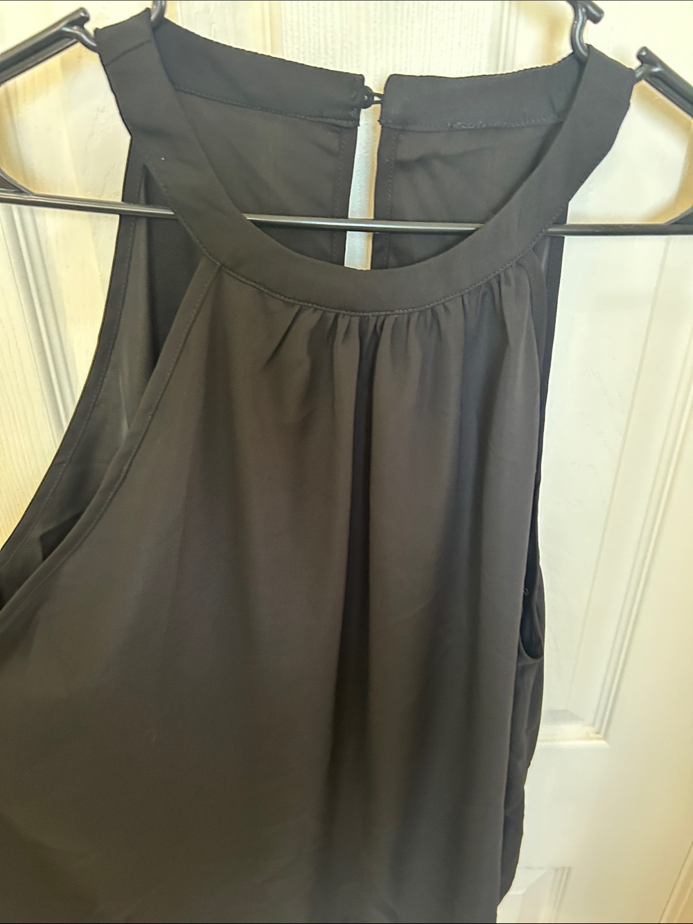 SHEIN Black Halter Neck Gathered Camisole